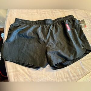 DANSKIN NOW PERFORMANCE SHORTS W UNDER SHORTS N SLIGHT SLIT ELASTIC WAISTBAND